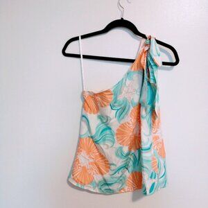 Lilly Pulitzer silk one shoulder floral top size 0